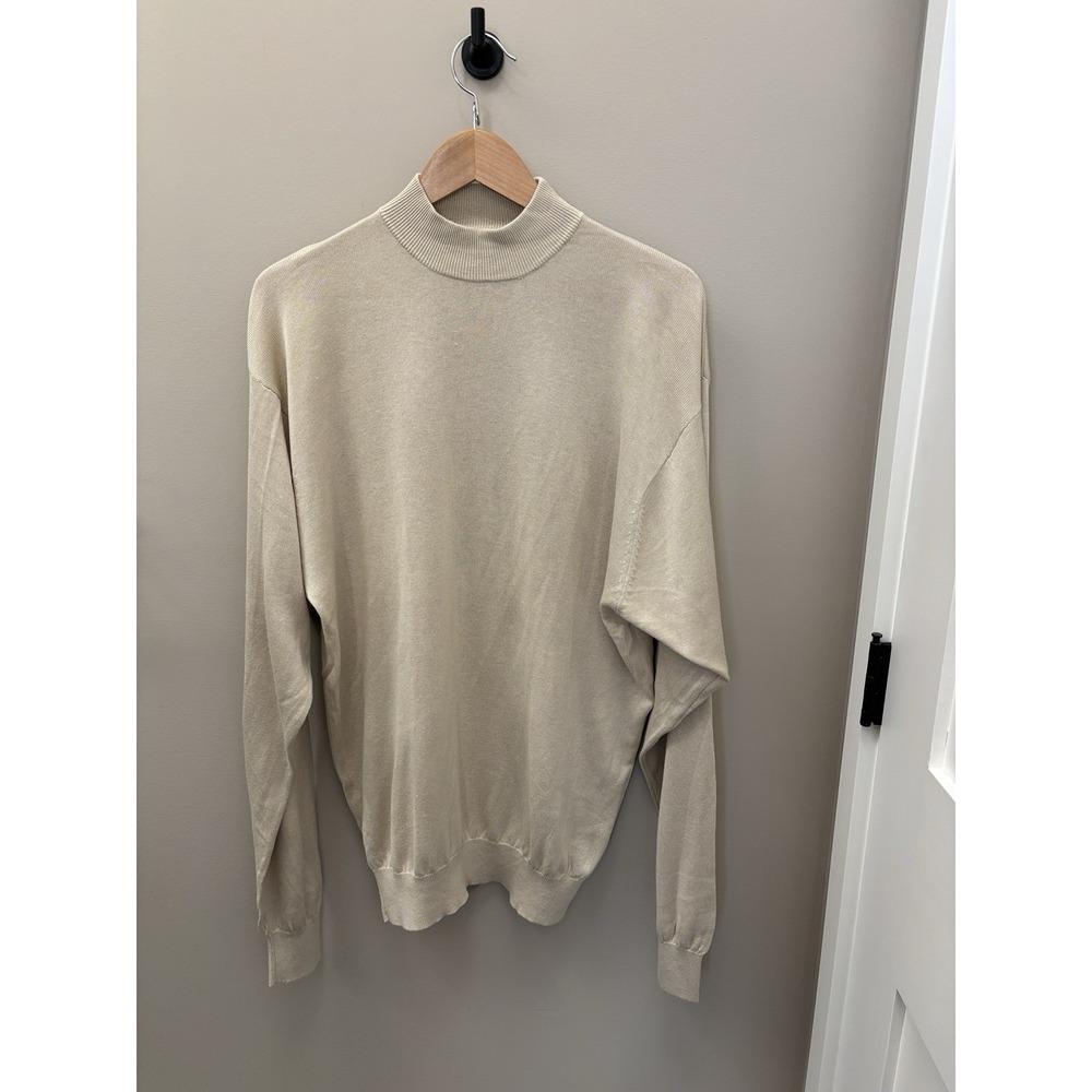 Barracuta Men's Xl Silk Cotton Mock Neck Top